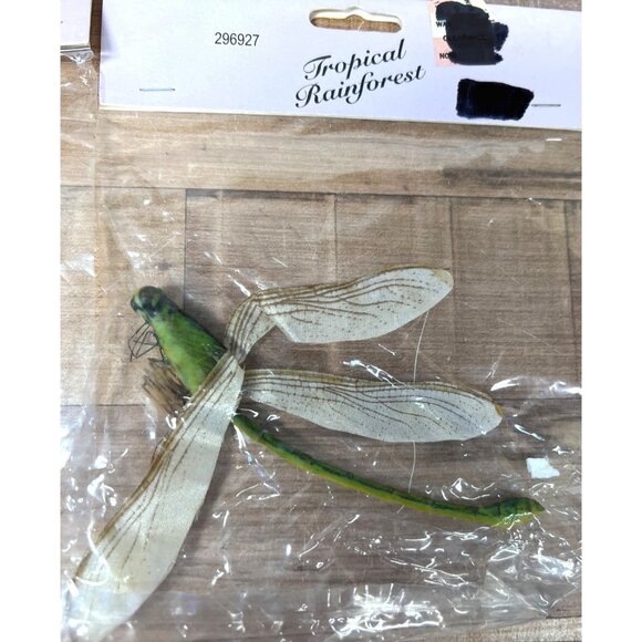 Tropical Rainforest Dragonfly Ornaments Assorted Colors Set Of 7 Crafting - Picture 3 of 6